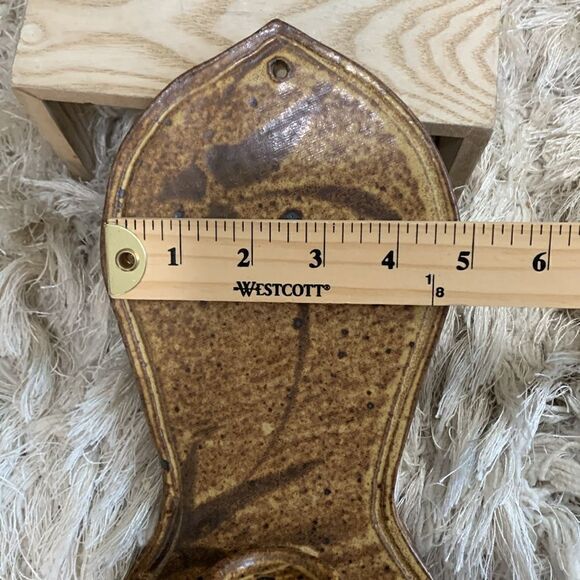 Handmade Artist Signed Stoneware Wall Taper Candle Wall Sconce Studio Pottery - Picture 11 of 17